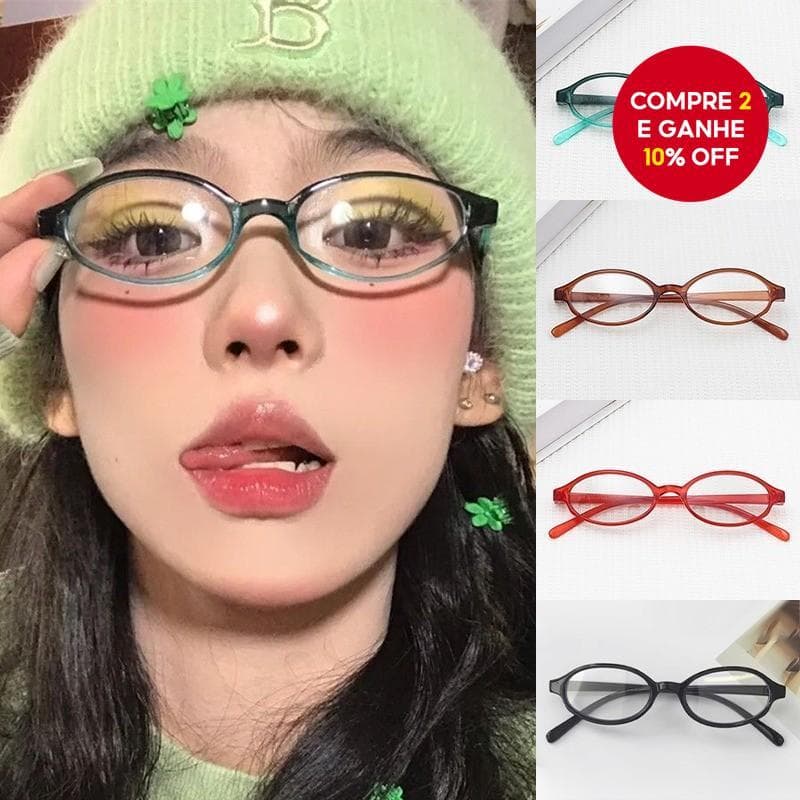 Óculos De Luz Azul Retrô Y2K-Lentes Gradientes De Armação Pequena Japonesa e Coreana Para Mulheres