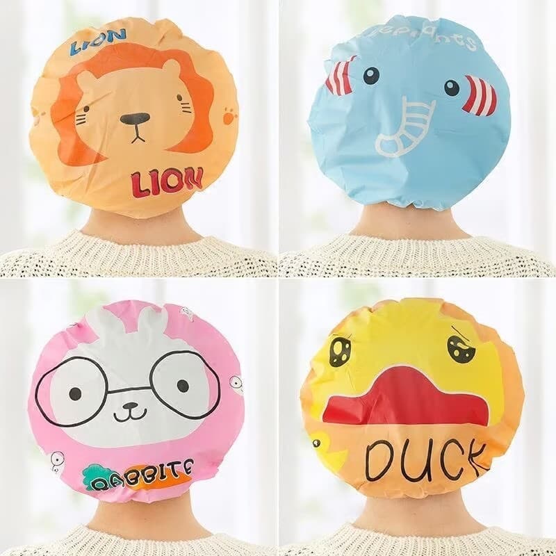 Kit 2 ate 6 Toucas de Banho Kids Impermeável Infantil Estampas Sortidas Plástica Desenho animal