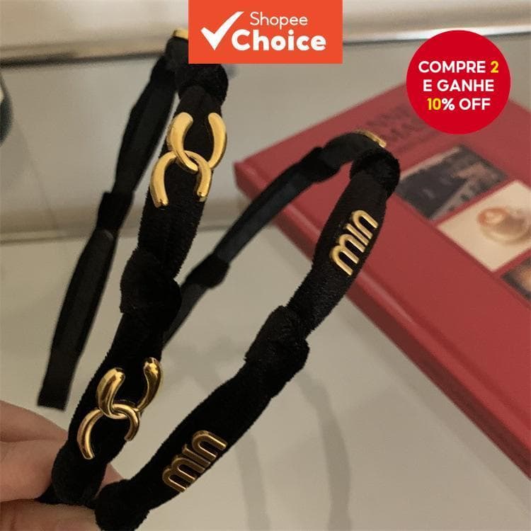 Jóias De Cabeça Retrô Coreanas Com Argola Feminina Letras Em Fita