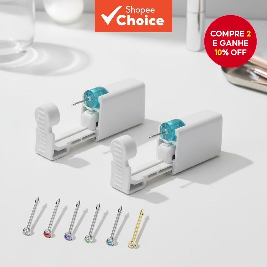  Pistola de perfuração de nariz de aço inoxidável para perfuração de orelha e cartilagem