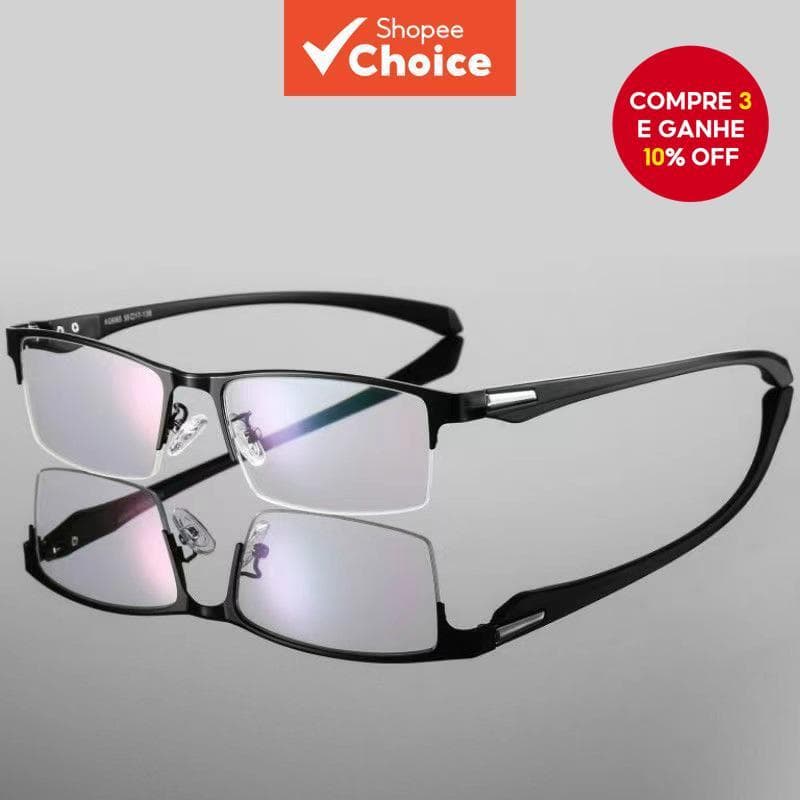 Óculos De Meia Armação Para Homens E Mulheres , Proteção UV Anti-Radiação , Metal Clássico