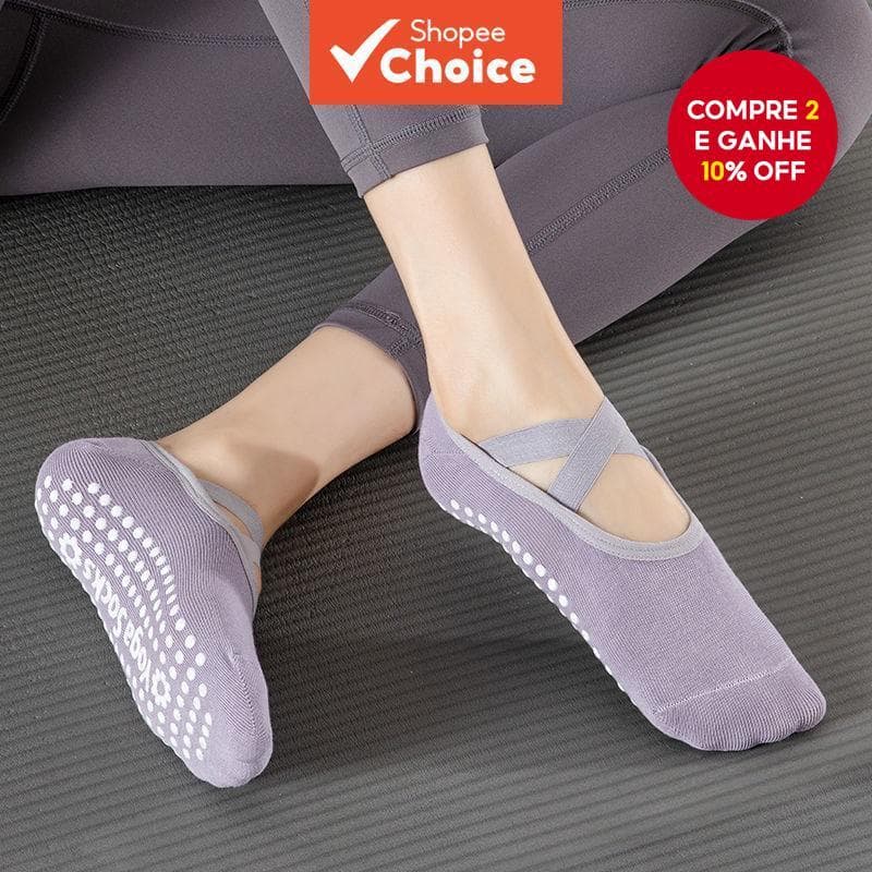Meias Femininas Antiderrapantes Profissionais Para Ioga – Pilates E Dança Iniciantes , Esportes Fitness No Piso Interno 