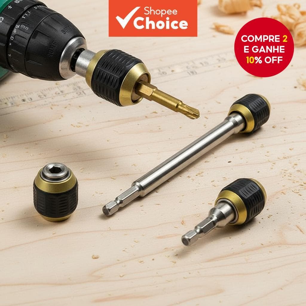  Adaptador de liberação rápida para haste hexagonal 60/150mm para brocas hexagonais de ferramentas elétricas