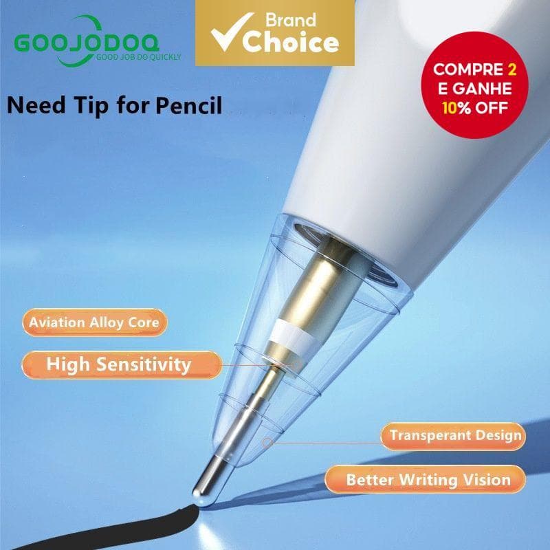 GOOJODOQ Stylus Tip Substituição Para iPad Pencil 1 2 Compatível Com 3.0/3.5/4.0 Escrever Caneta De Desenho Ponta Branca