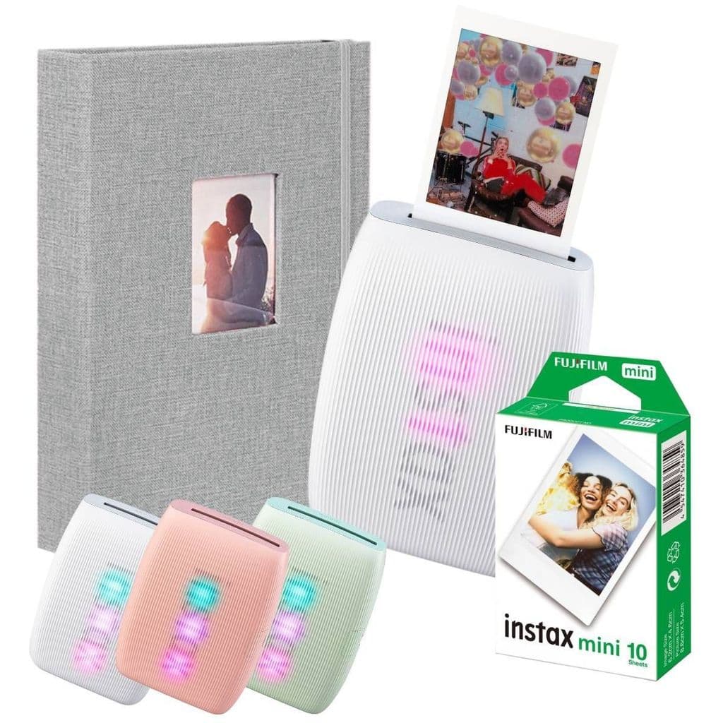 Impressora FujiFilm Instax Mini Link 3 Bluetooth Com Albúm de Fotos + 10 Filmes Poses