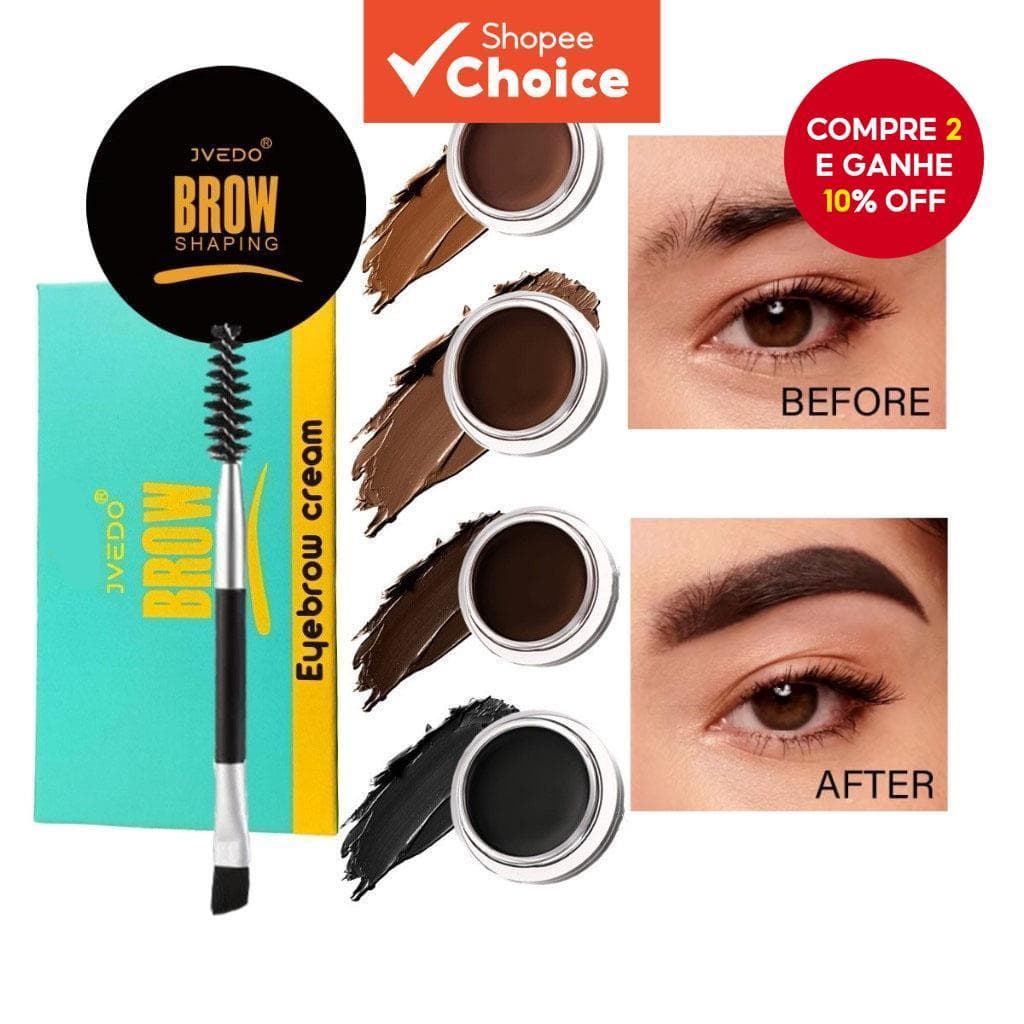 Maquiagem Em Gel Creme Para Sobrancelhas Com Pincel , Pó Pomada À Prova D'água De Longa Duração