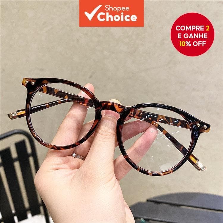 Óculos Retrô Redondos Anti-Luz Azul Da Moda – Armações Leves Unissex Para Escritório , Direção E Atividades Ao Ar Livre