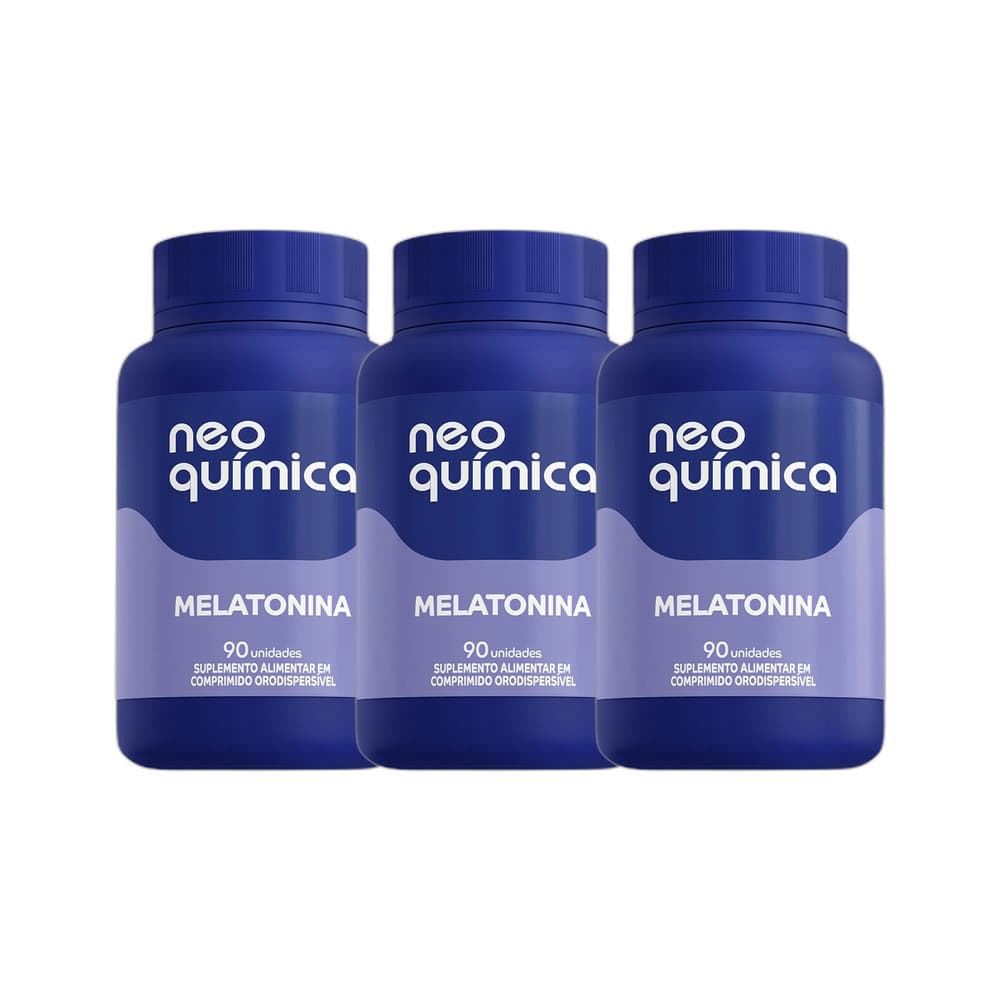 Kit 3x Melatonina Sabor Maracujá 90 Comprimidos - NEO QUIMICA