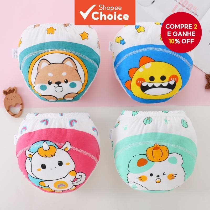 Fralda Infantil Calças De Treinamento De Banheiro Fraldas Roupa Interior Da Criança Impermeáveis Laváveis