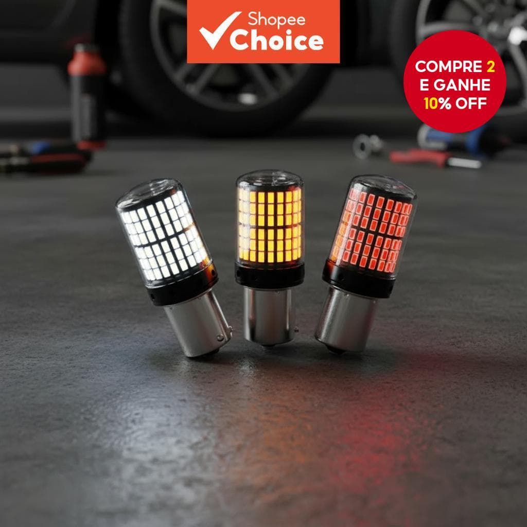  144LED Ba15s/1156/1157 lâmpadas LED para seta, DRL, neblina, lanterna traseira, freio e luzes de ré, 12V, 33SMD,