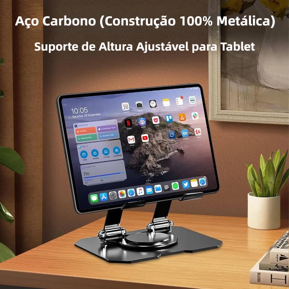 Suporte de Metal Ajustável Para Notebook 4 Ate 16" Giratória de 360° N263