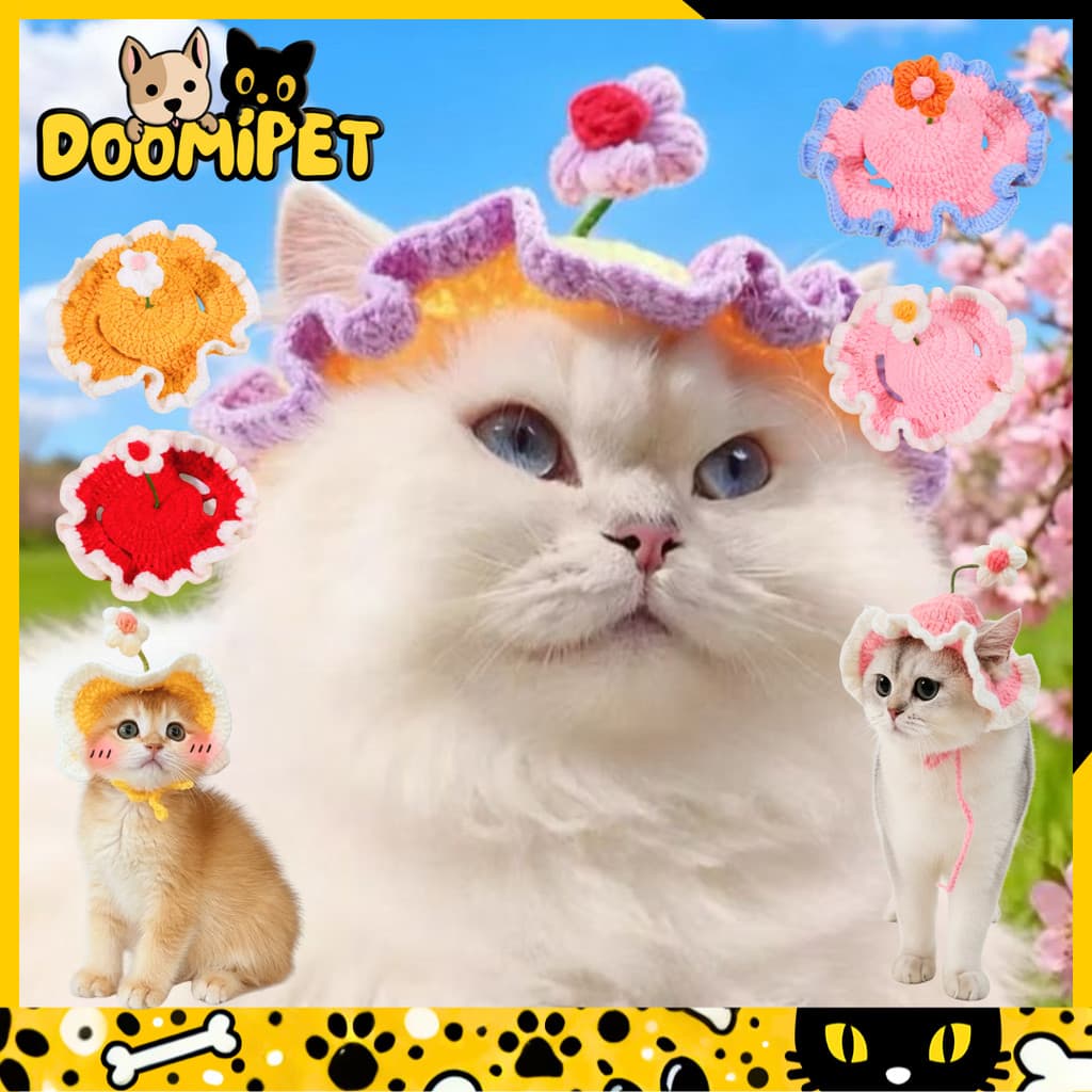 Touca Floral Artesanal para Pets – Doomipet
