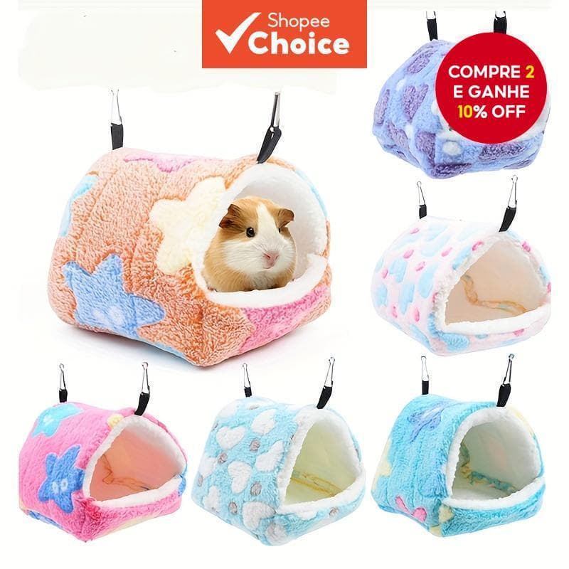 Cama para Pequenos Animais: Ninho para Coelho, Porquinho-da-Índia e Casa para Hamster, confortável e quente.