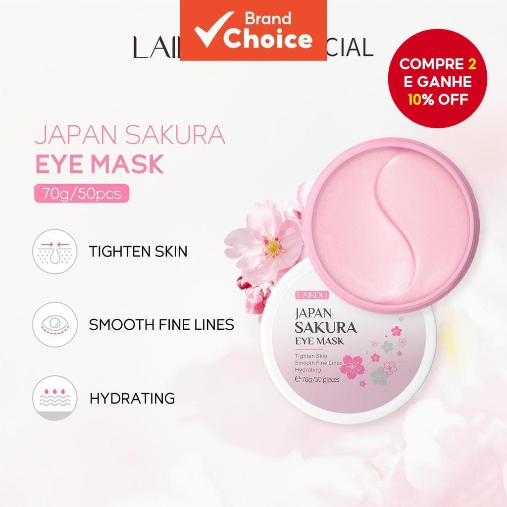 LAIKOU Máscara De Olhos Sakura 70g/50pcs Fade Dark Circles Linhas Finas