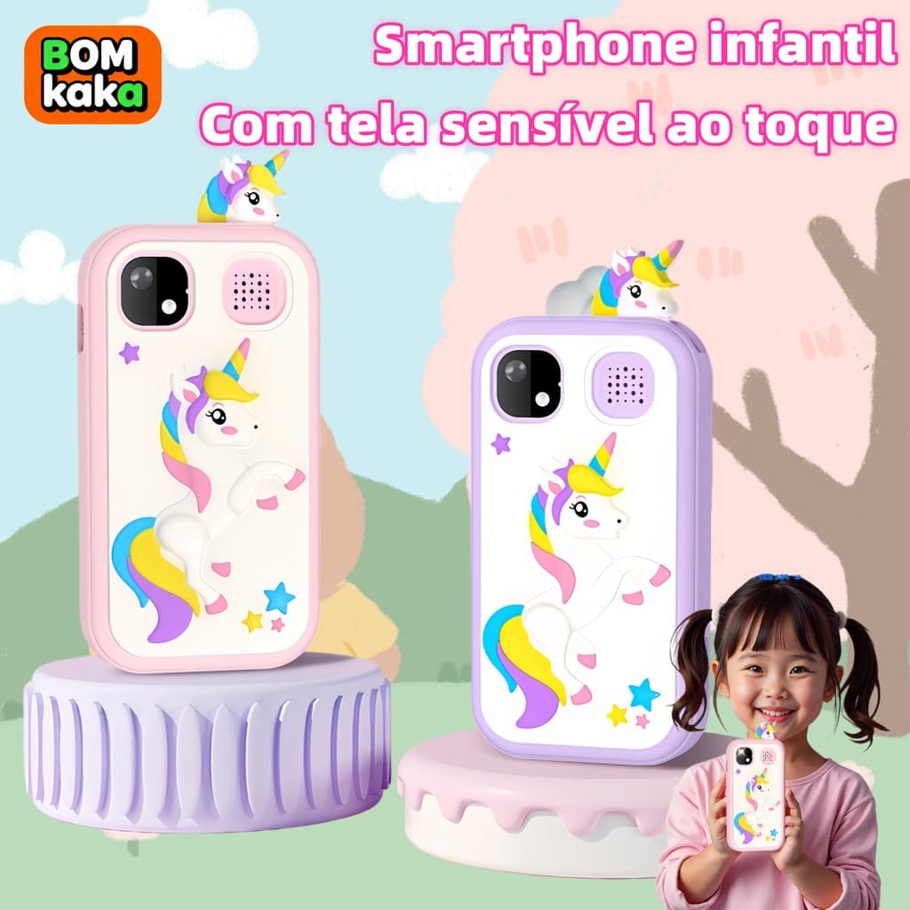 Telefone de brinquedo infantil - Função de gravação instantânea | Tela sensível ao toque de alta definição
