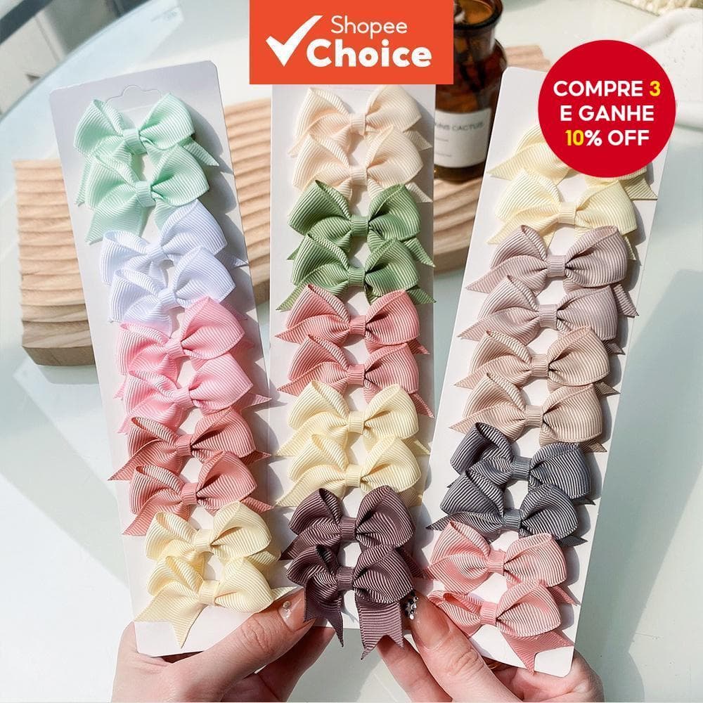 10 Peças De Grampos De Cabelo Com Laço De Fita Colorida Para Crianças – Presilhas Artesanais Exclusivas , Ideais Present