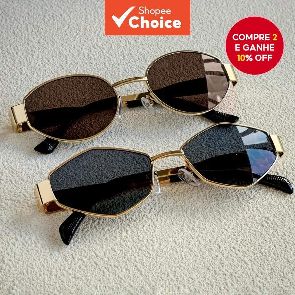 Óculos De Sol Ovais Vintage Com Proteção UV400 , Armação De Metal Para Mulheres E Homens