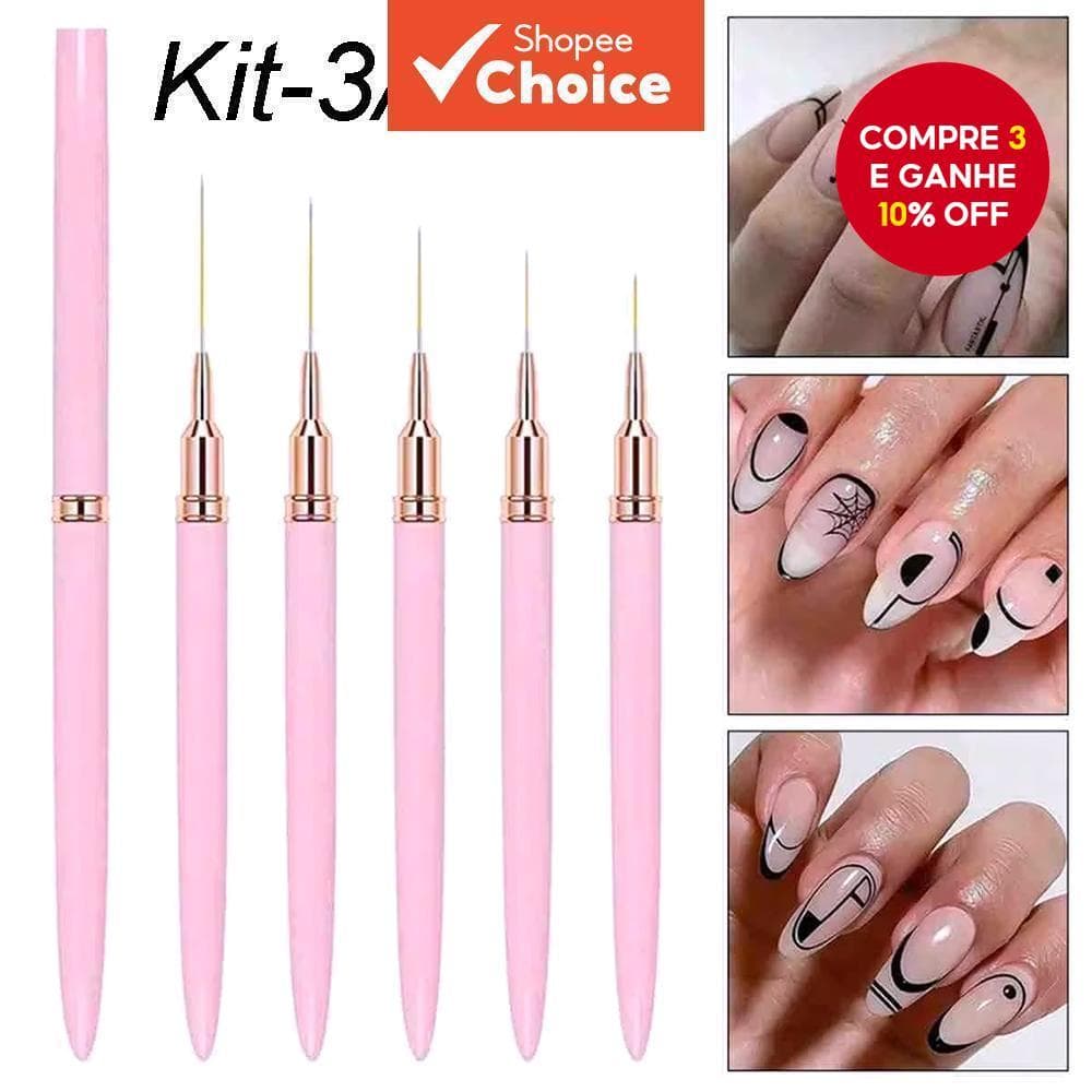 Kit-3/5 Tamanho-7/9/11/15/25mm Pincéis Para Nail Art Pincel Pintura Em Gel UV Ferramenta Manicure