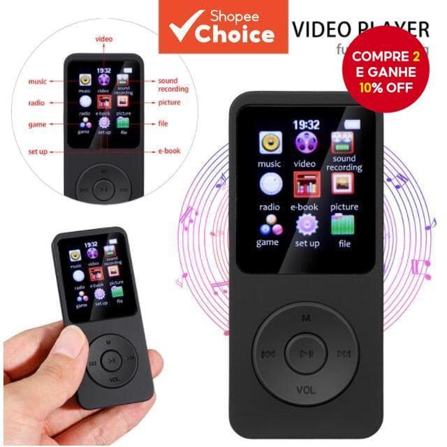 O Mais Novo Leitor De MP3 Player Bluetooth 5.0 HIFI Sport Music Speakers MP4 Media FM Rádio Gravador De Voz Ebook