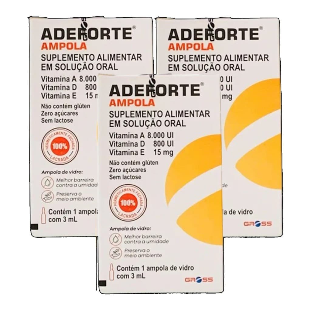 Kit 3 Suplemento Polivitamínico Adeforte Ampola 3ml