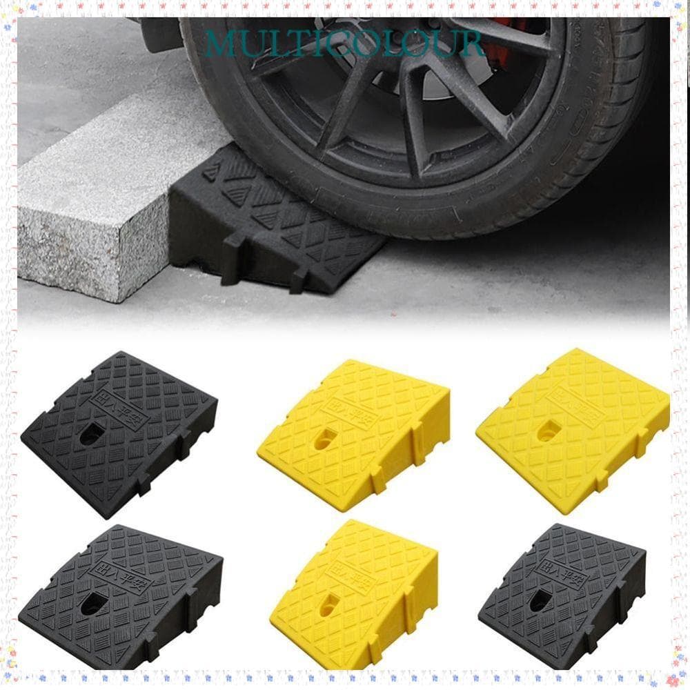 Rampas De Entrada De Roda De Carro Multicoloridas , Antiderrapantes Para Pneus Meio-Fio , Rampa De Limite Amarela Com Co