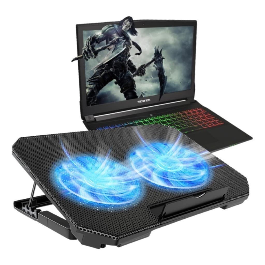 Base Cooler para Notebook com LED Azul | Suporte Refrigerado com Ventilação Silenciosa