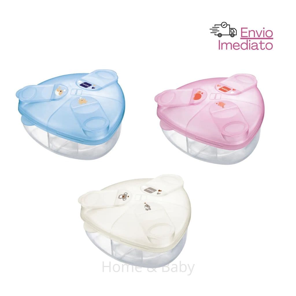 Porta Leite em Pó Mam Bebê 3 Compartimentos