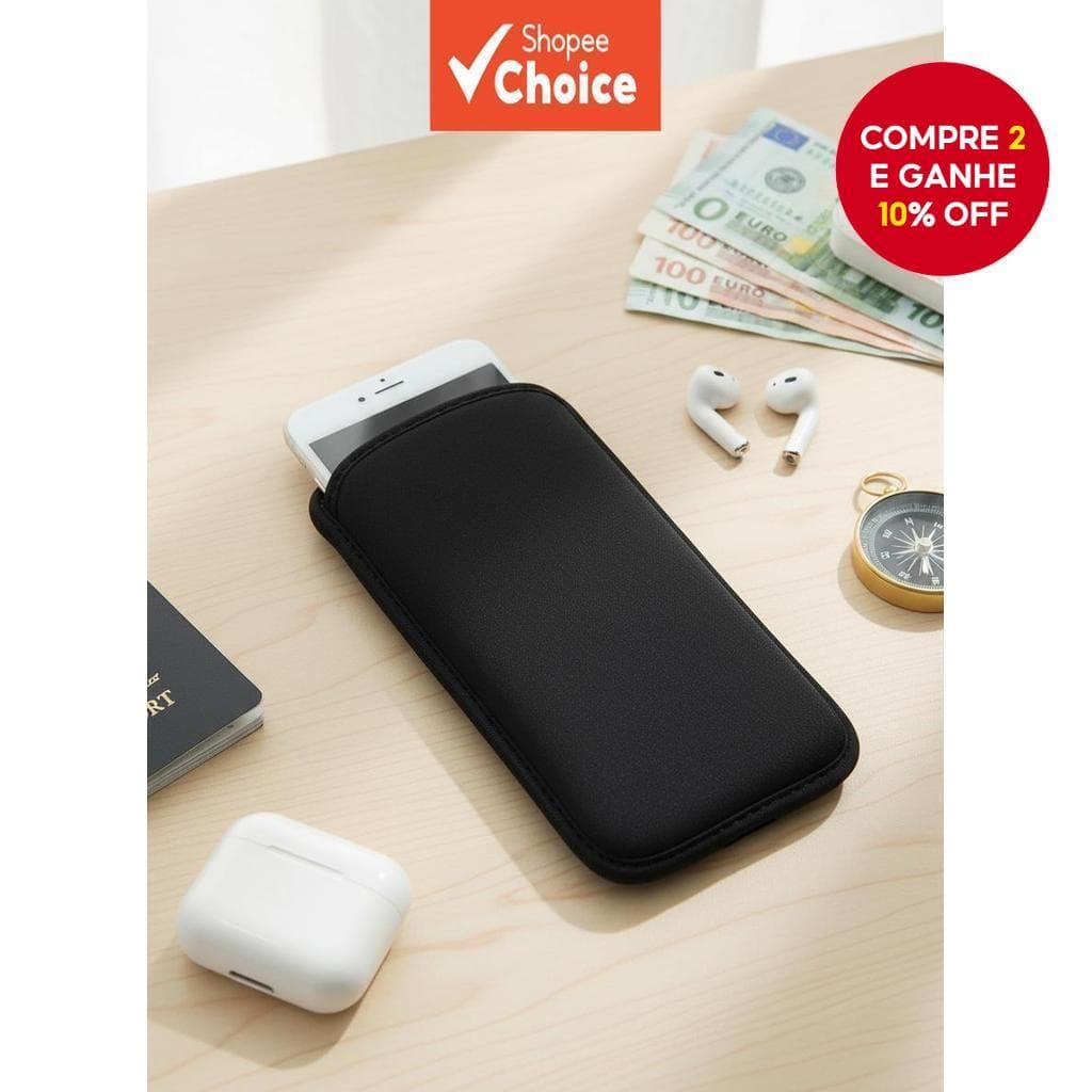  Bolsa impermeável para celular, forrada em tecido, resistente a quedas e arranhões - Inserção direta