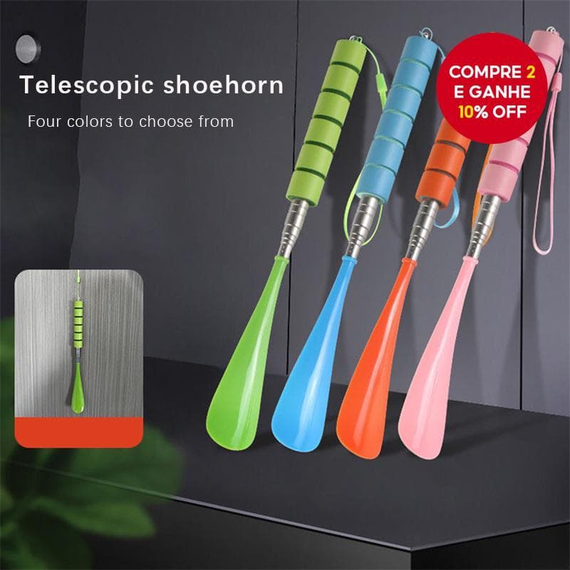 Calçadeira Telescópica De Metal – De Cabo Longo Ajustável De 29 Cm A 70 Para Homens , Mulheres E Crianças