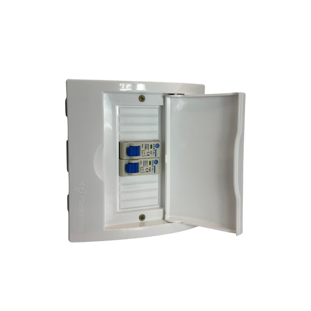 Quadro Caixa de Distribuição Para 6 Disjuntor DIN Tampa Branca de Embutir Com Suporte Para Disjuntor