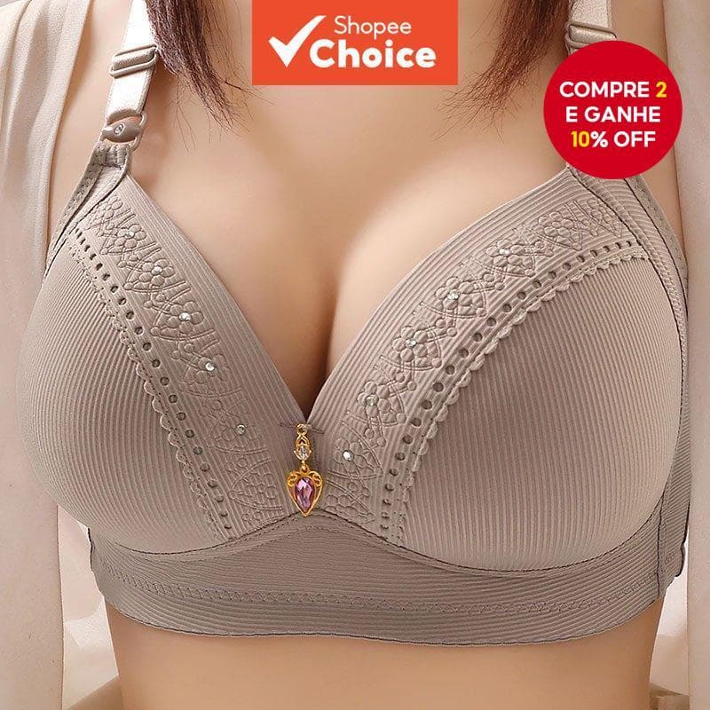 Sutiã Feminino Push Up Plus Size Copo Completo Ajustável-Preto \ Cinza Pele , Suporte Superior Dobrável Lateral Para Lev