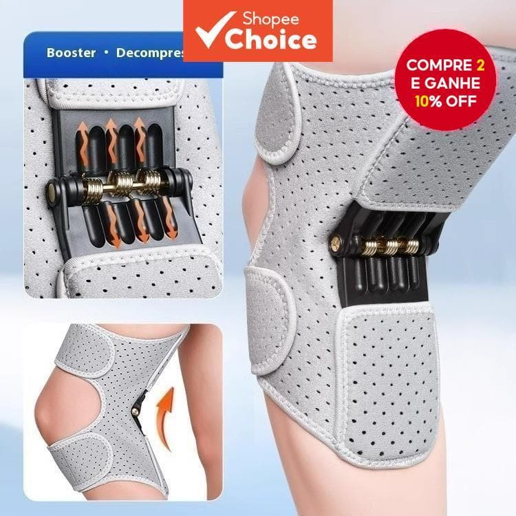 Apoio para joelho com estabilizador de mola, suporte para articulação da perna, joelheira antideslizante para