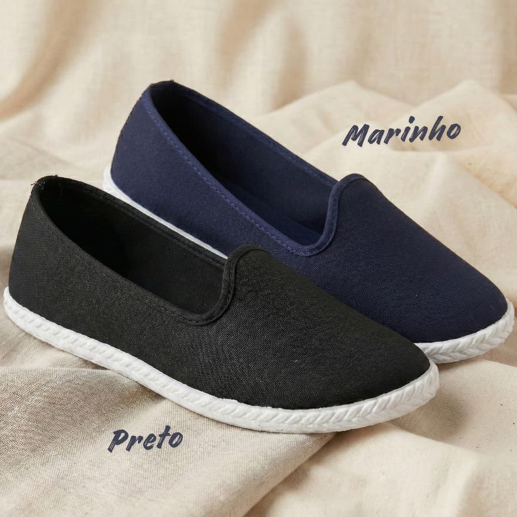 Kit 2 Pares Sapatilha Feminina Casual Flexível Leve Macio Confortável