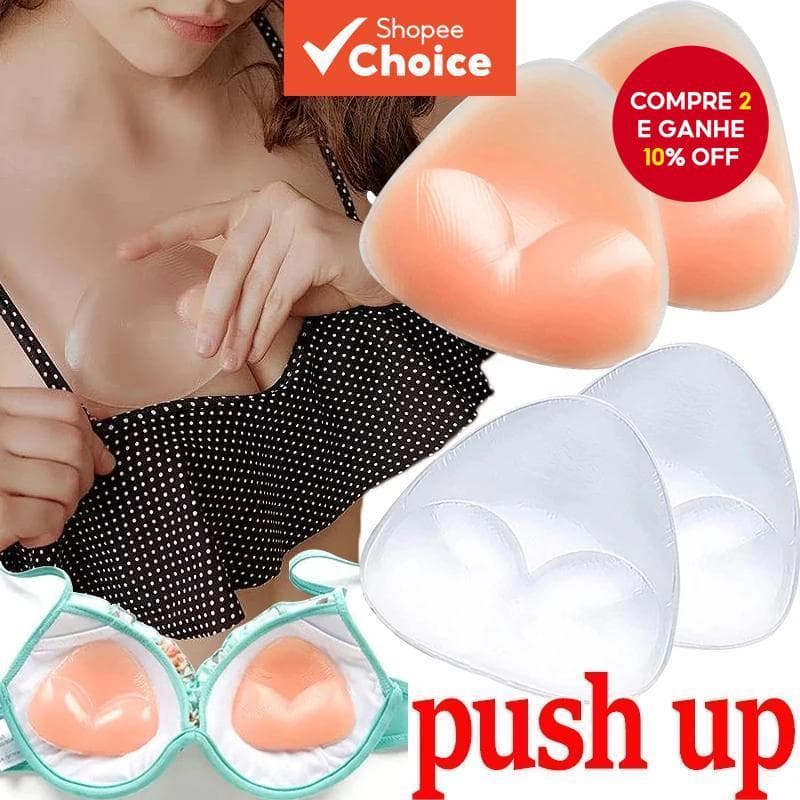 Almofadas De Sutiã Push-Up Pegajosas – Capas De Silicone Reutilizáveis Para Mamilos , Inserções Grossas De Biquíni Maiôs