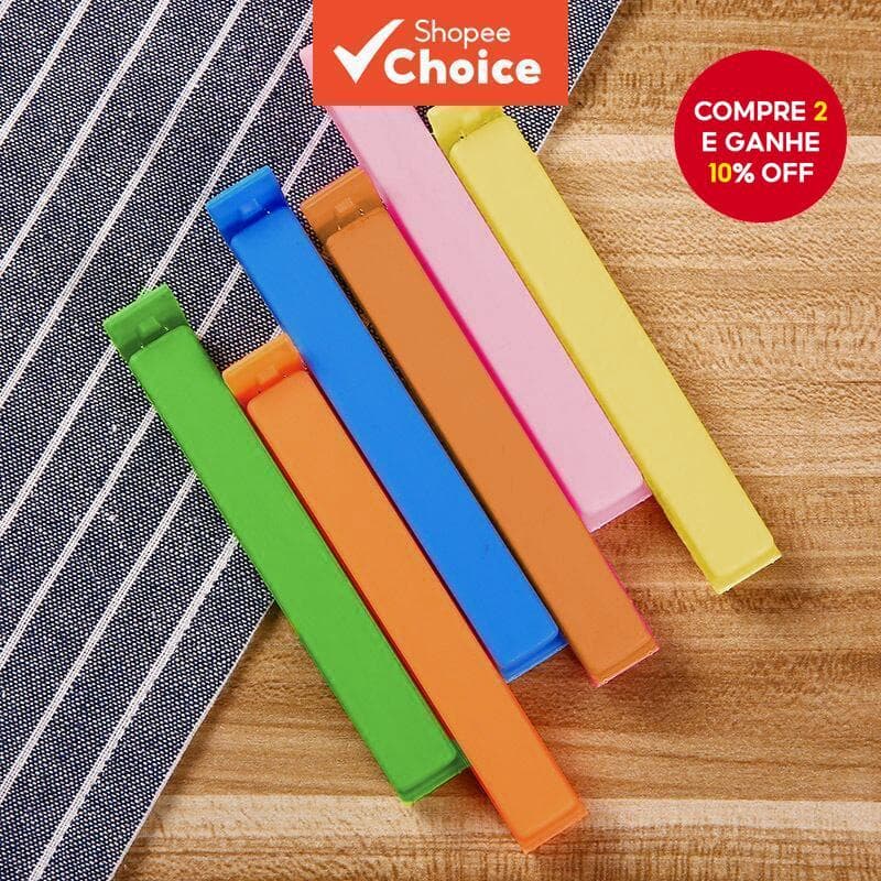 Clipes De Vedação De Sacos De Alimentos – Plástico Para Chá , Lanches 12/24 Unidades