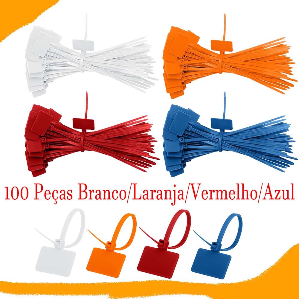 100 Peças etiquetas de plástico, estacas de identificação, marcadores de plantas de jardim, etiquetas retangulares