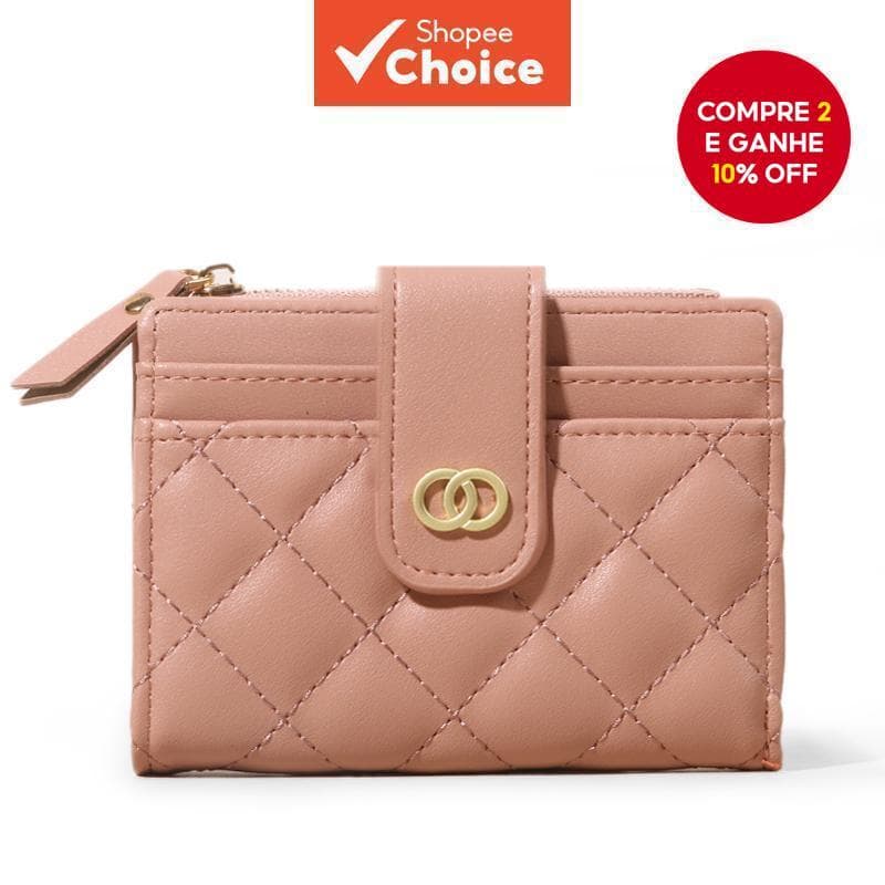 2025 Mulheres Coreanas Fivela Carteira Titular Do Cartão Trendy Zipper Purse Coin Holders