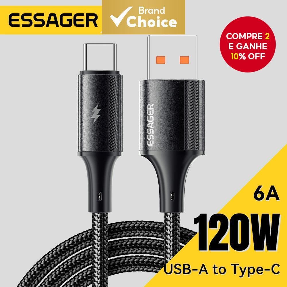 Essager 120W Cabo De Carregamento Rápido Tipo-C Carga Rápida Para Xiaomi 14 Ultra Cabos De Dados USB