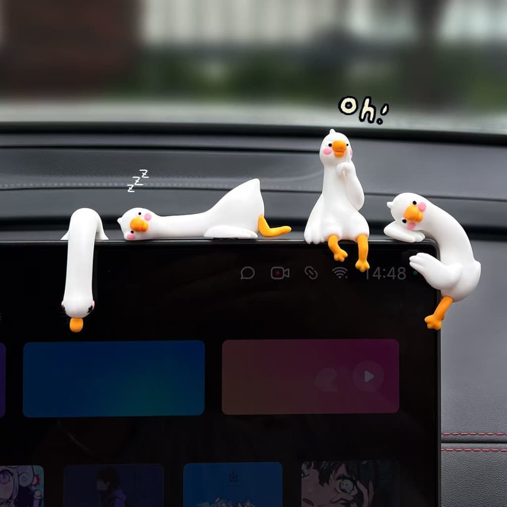 Engraçado Estilo Pato Acessórios Do Carro Bonito Painel Central Console Tela De Exibição Decoração Bonecas Auto Interior
