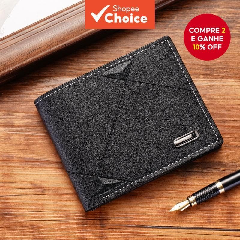 ​ Carteira Masculina Fina Dupla Dobrável-Porta-Cartões Para Moda Casual E Jovem