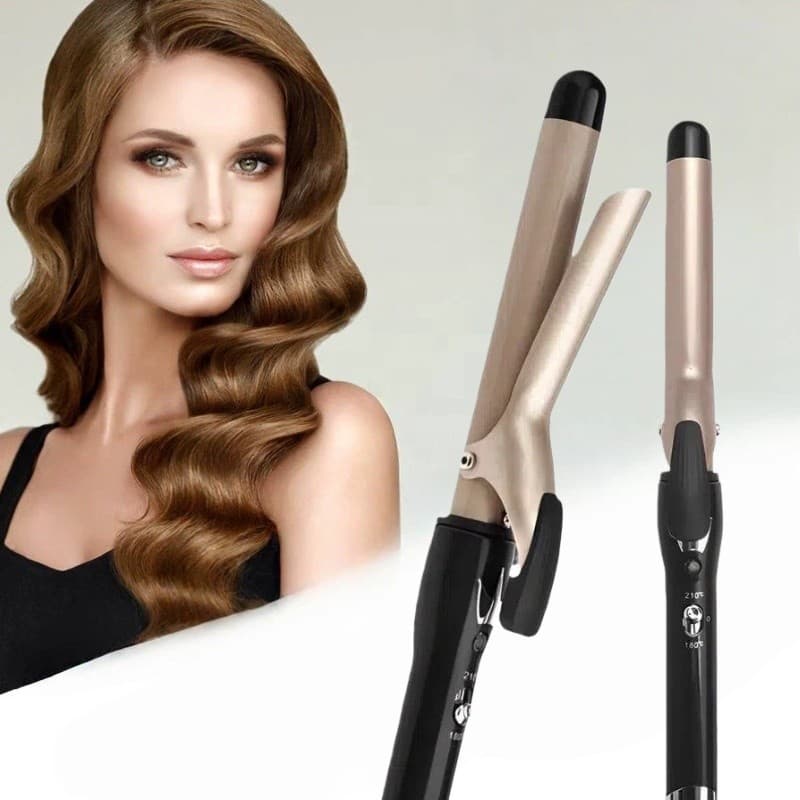 Modelador de cachos elétrico portátil, aquecimento rápido,para cabelos longos e curtos,ouro