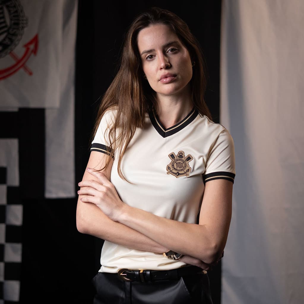 Camisa Corinthians Alma 1910 Dry Off-White Feminina Oficial