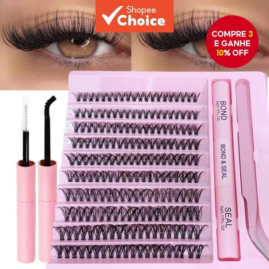 Conjunto De Cílios Postiços De Tufo Único De 200 Unidades-Volume C , Comprimento Misto 10-16 Mm .