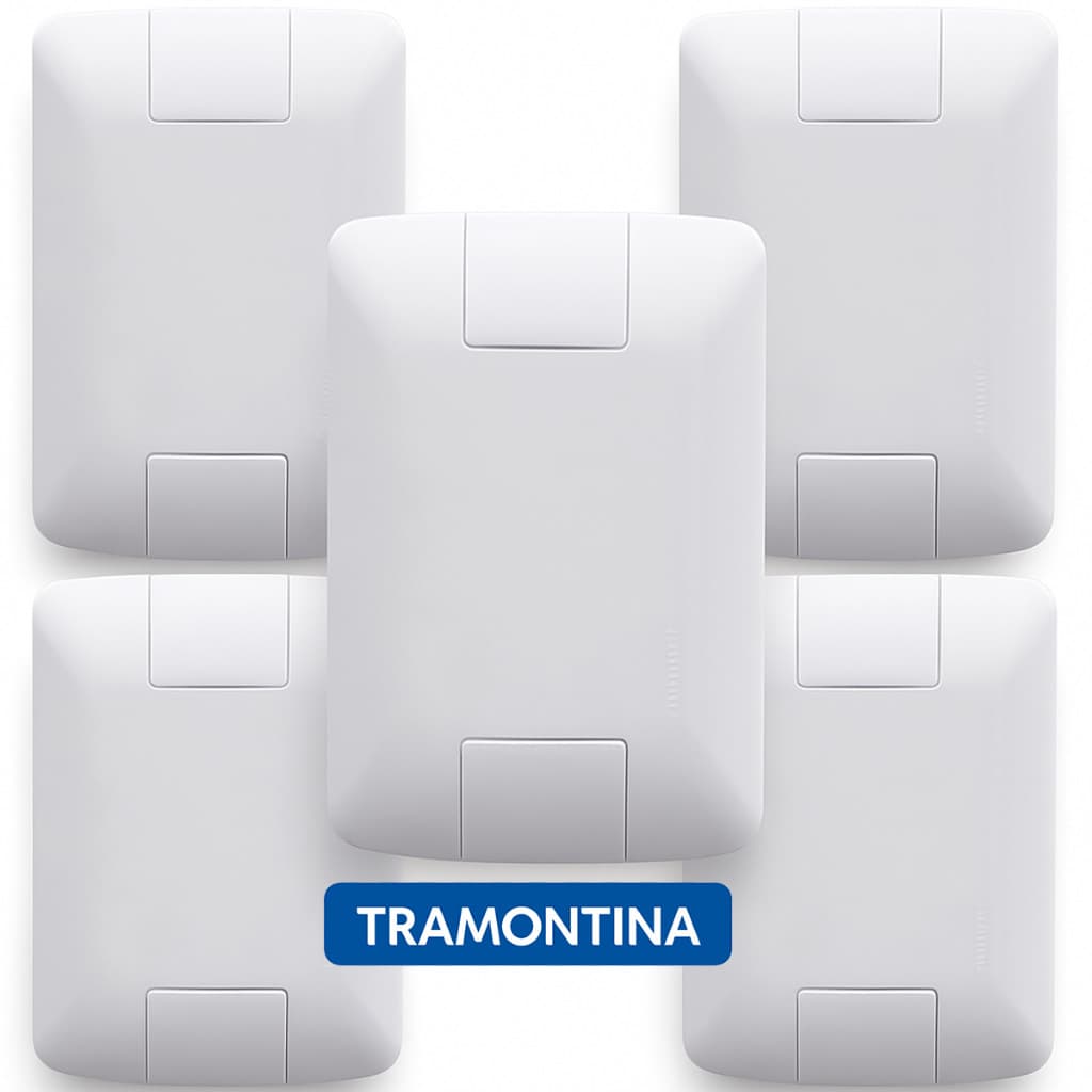 Kit 5 Unidades Placa Cega Espelho Tampo Tomada 4x2 Aria Acabamento Parede -Tramontina