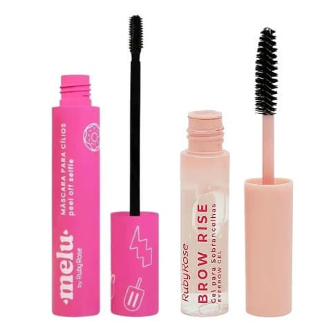 Kit Mascara De Cilios Melu Ruby Rose Rimel  + Brow Rise Gel Para Sobrancelhas E2503 Ruby Rose