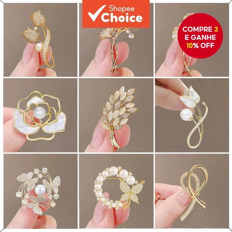 Broche De Tulipa Com Flor De Borboleta E Folha De Ginkgo – Alfinete De Pérola Elegante Para Mulheres , Acessório De Tern