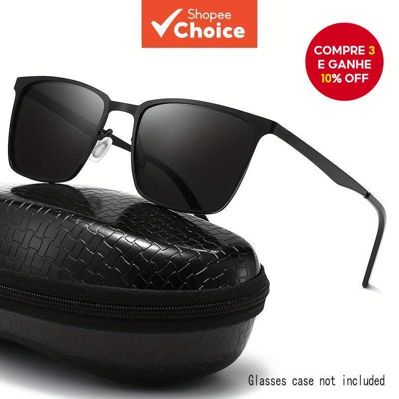 Óculos De Sol Quadrados Polarizados Para Homens Com Armação De Metal UV400 Dirigir Esportivos De Ciclismo