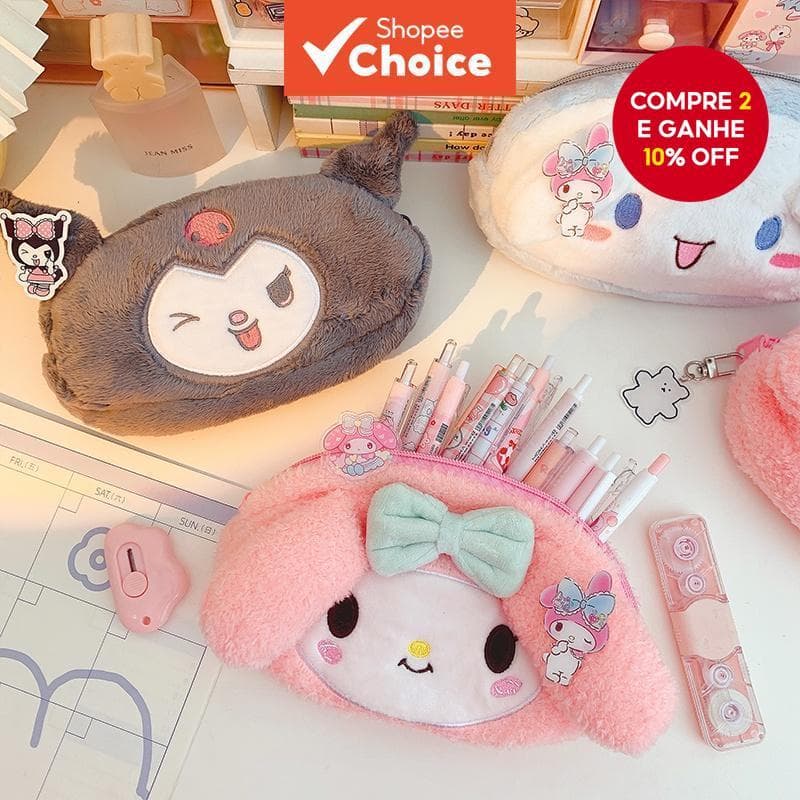 Saco De Lápis De Pelúcia Kawaii , 1PC Bonito Mala Design Grande Capacidade Estudante Papelaria Caso Para Volta Às Aulas 