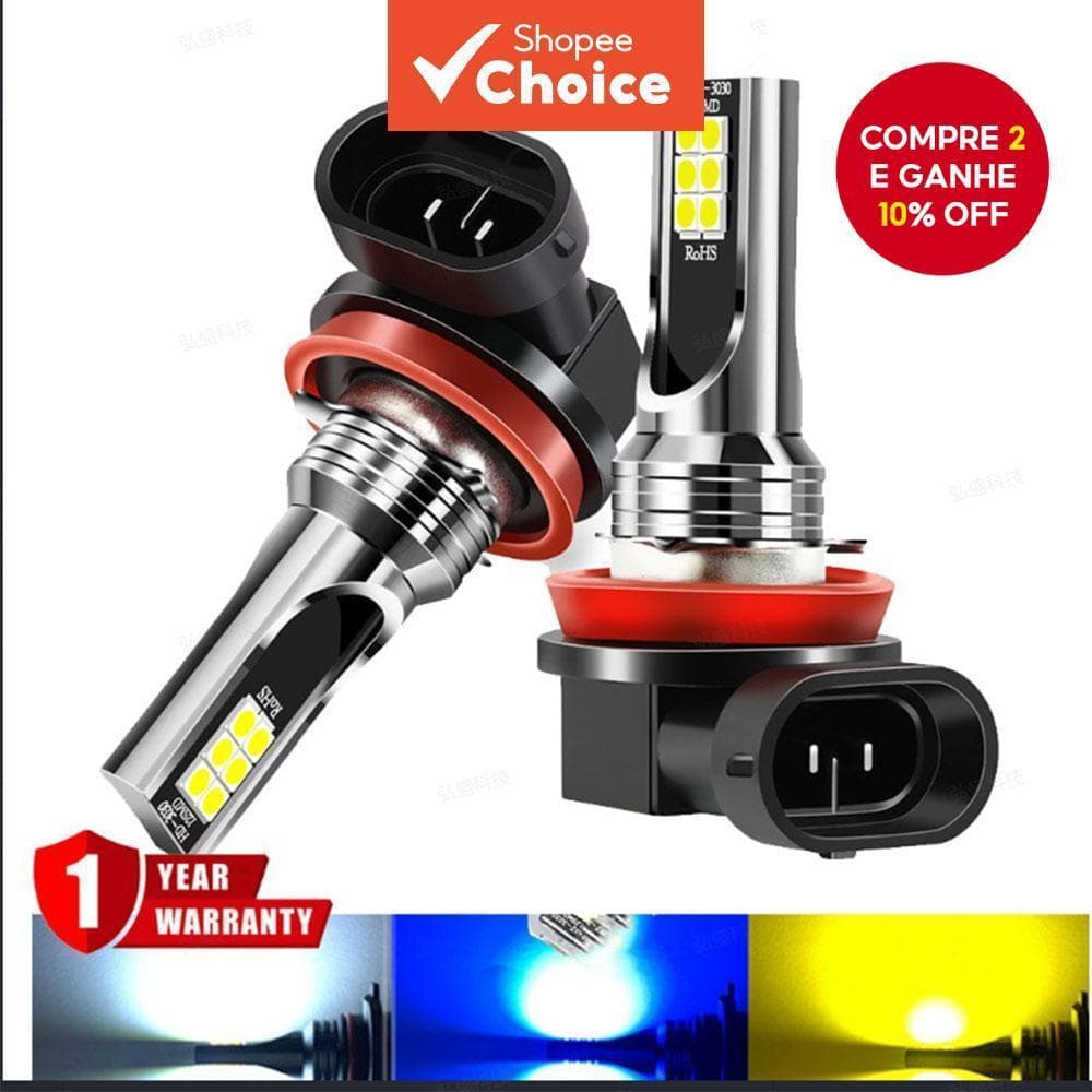 TCYTAO 2 Pçs LED Luzes De Nevoeiro Do Carro H1 H3 H4 H7 H8 H9 H11 9005 HB3 9006 HB4 Auto Holofotes Condução Lâmpadas