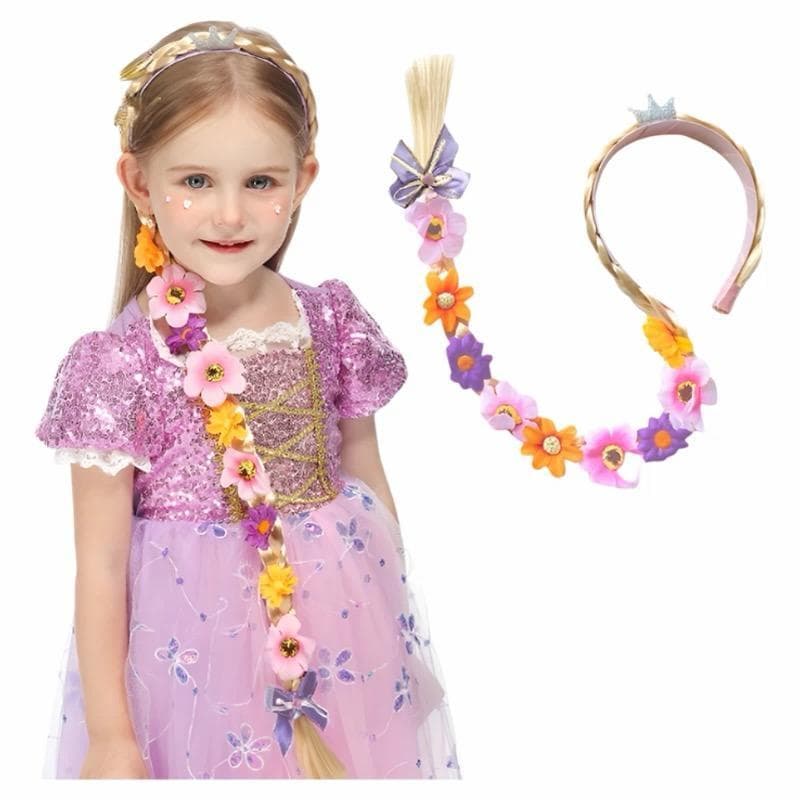 Tiara Florida cabelo Trança aplique flores com coroa Festa princesa Fantasia decoração